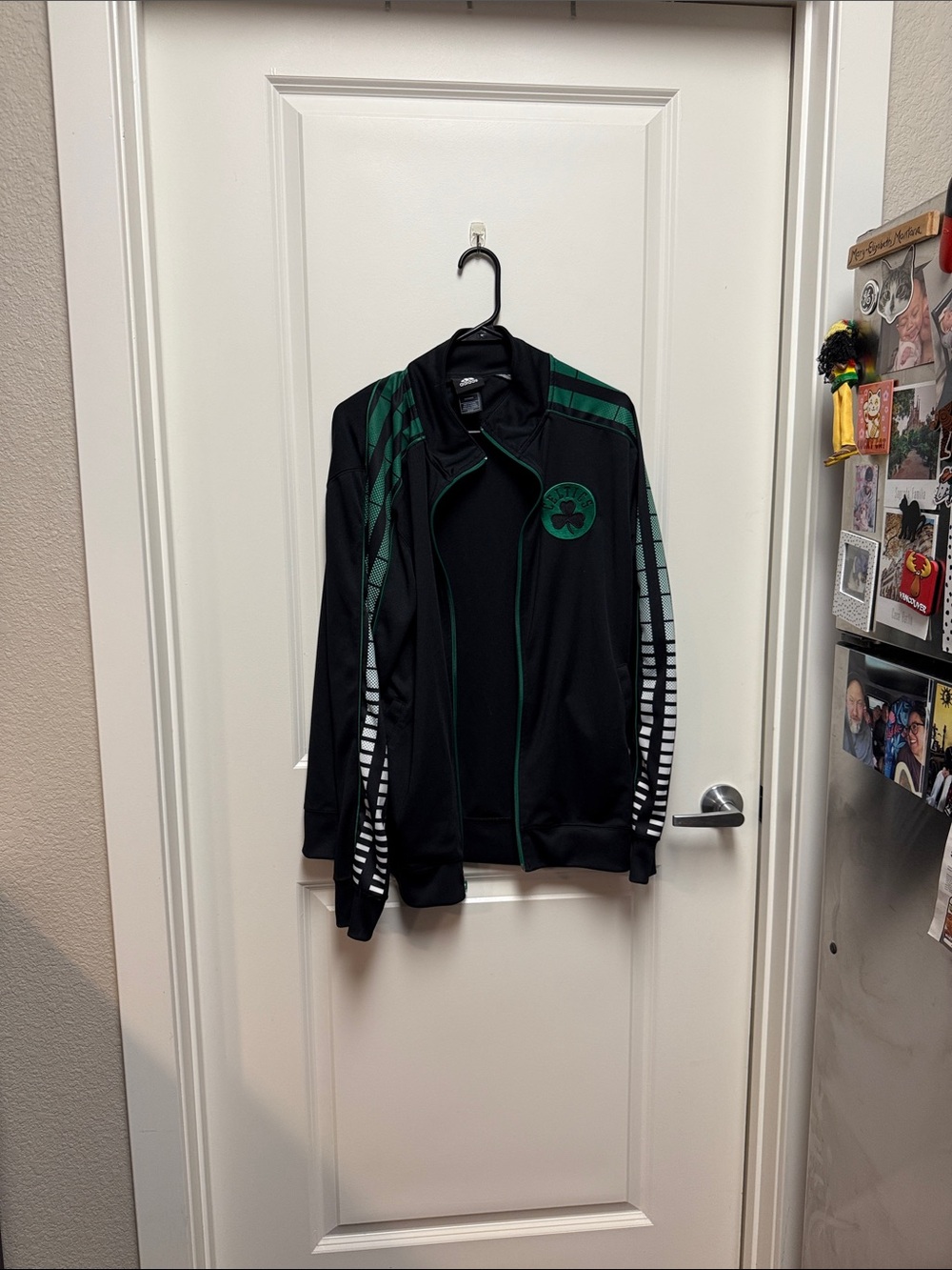 adidas Black and Green Celtics Performance Track Jacket - Picture 2 of 5